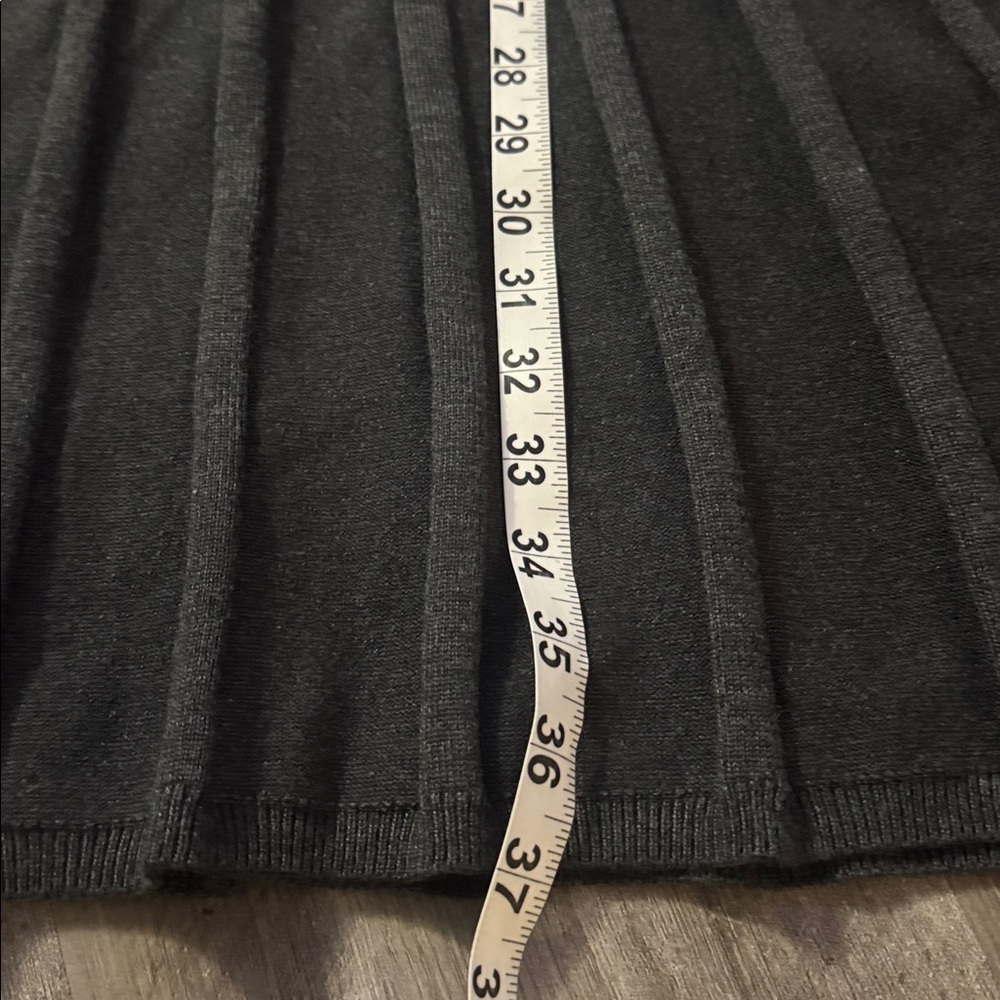 NEW Eliza J medium $98 grey dress pleated bell sleeve pleats women’s business - Picture 3 of 8